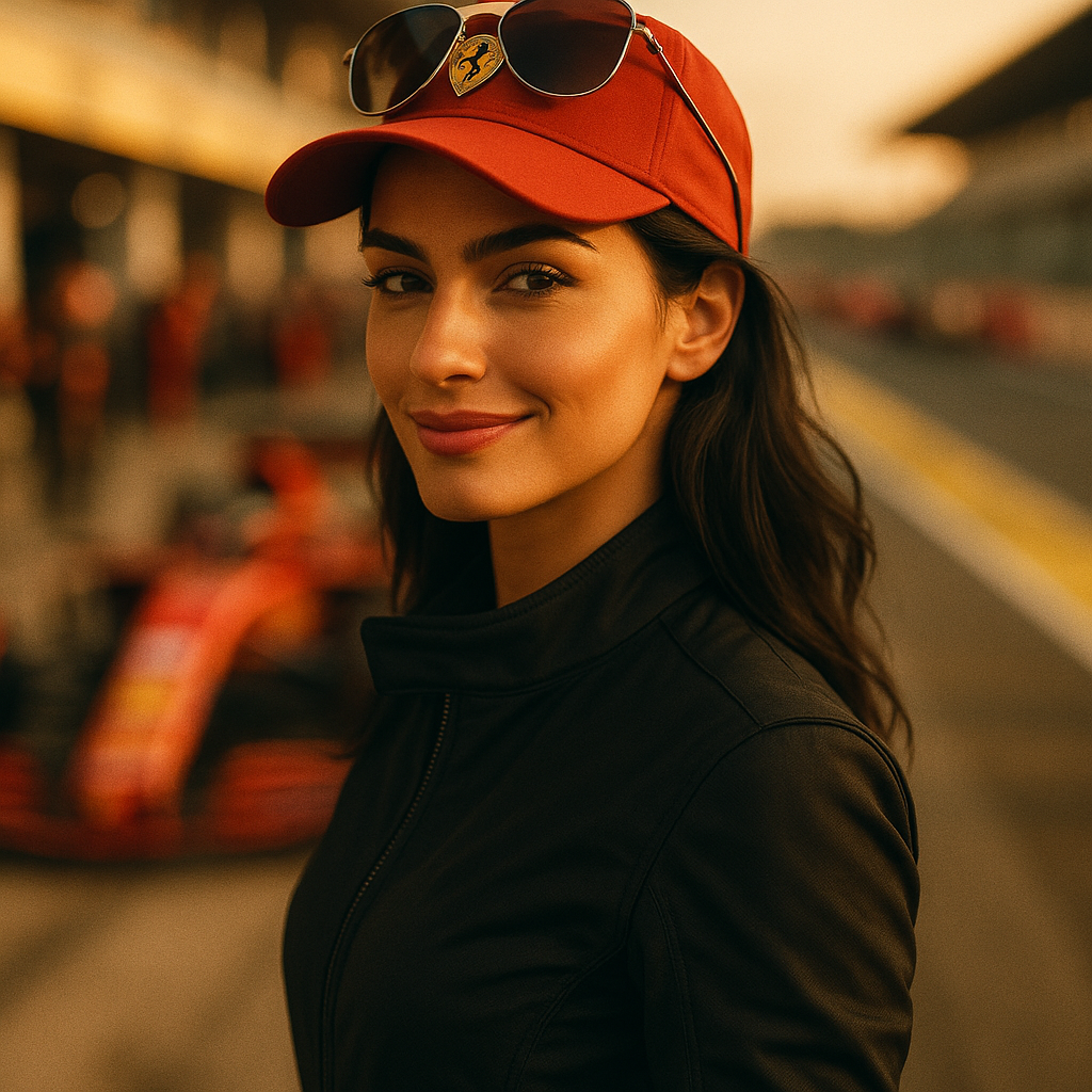 PIT GIRL avatar — the AI commentator
